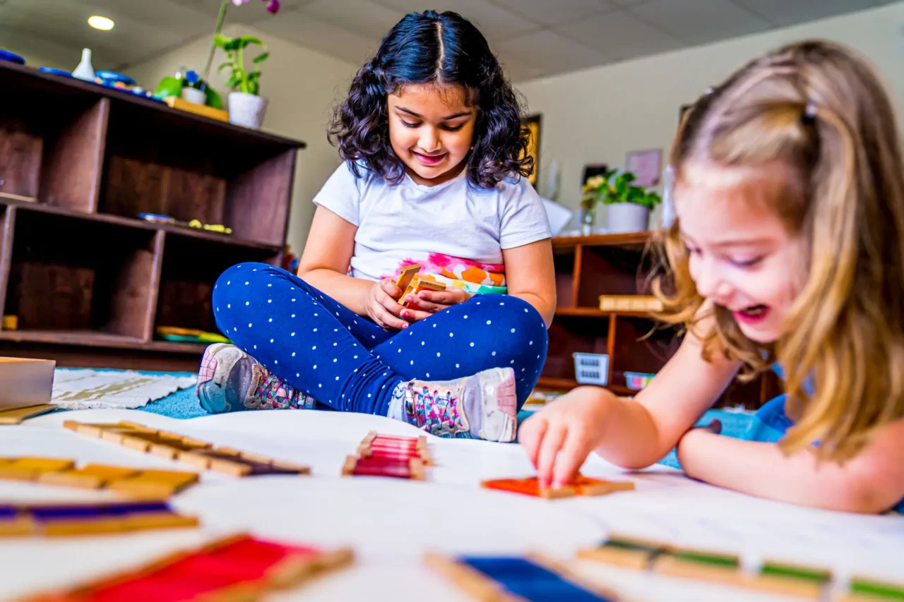 children at montessori school