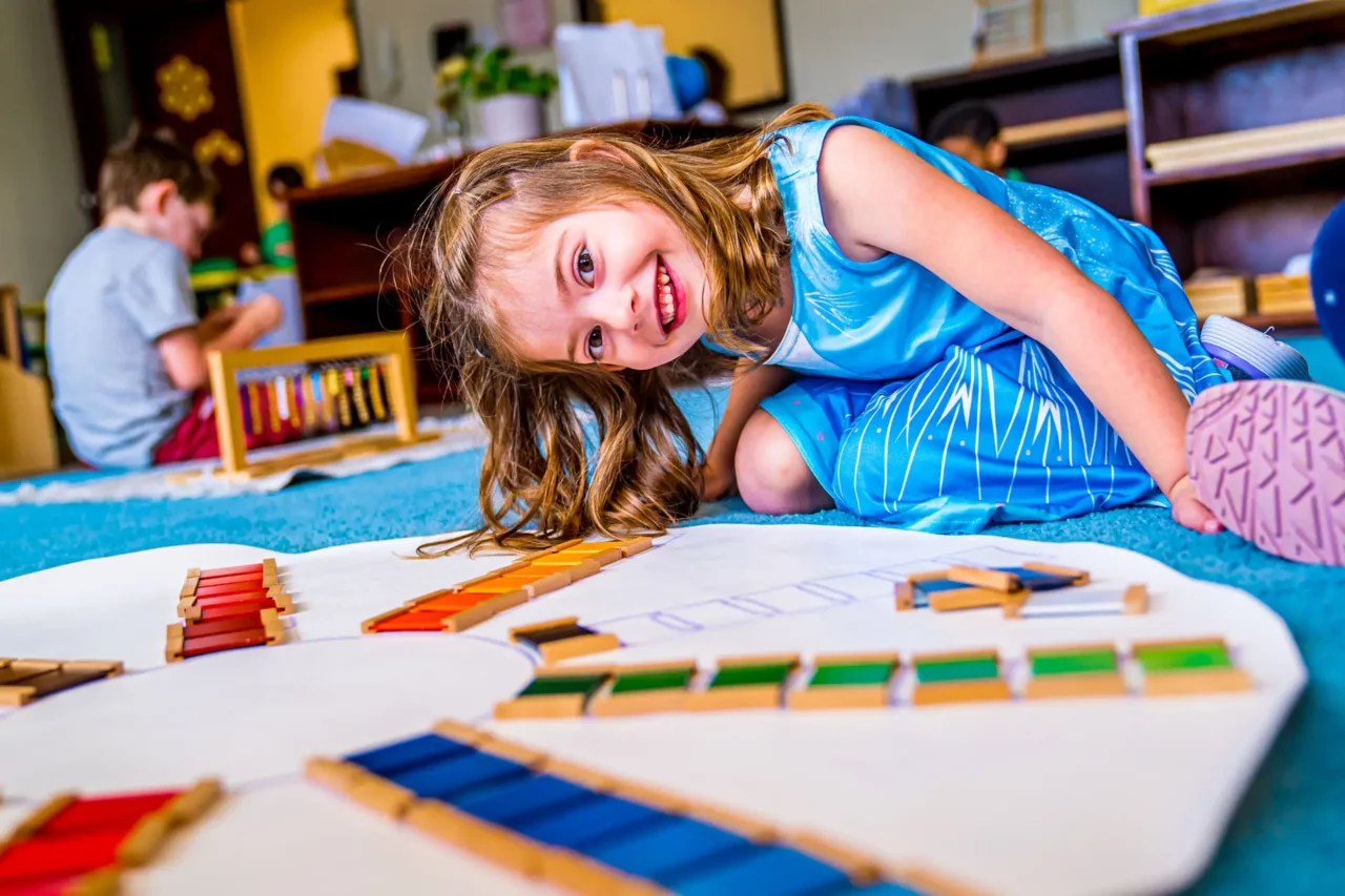 child at montessori school