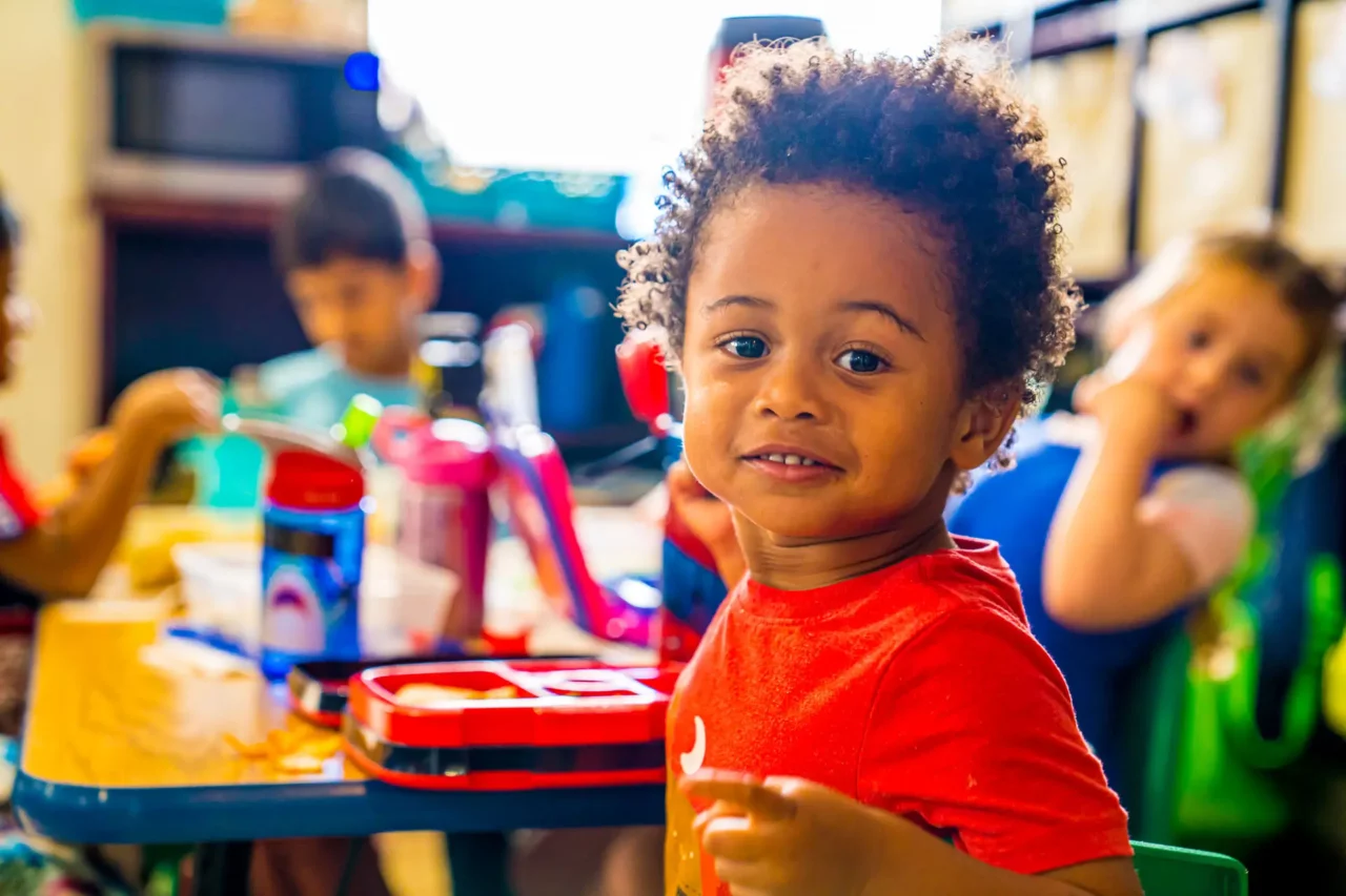 child at montessori school