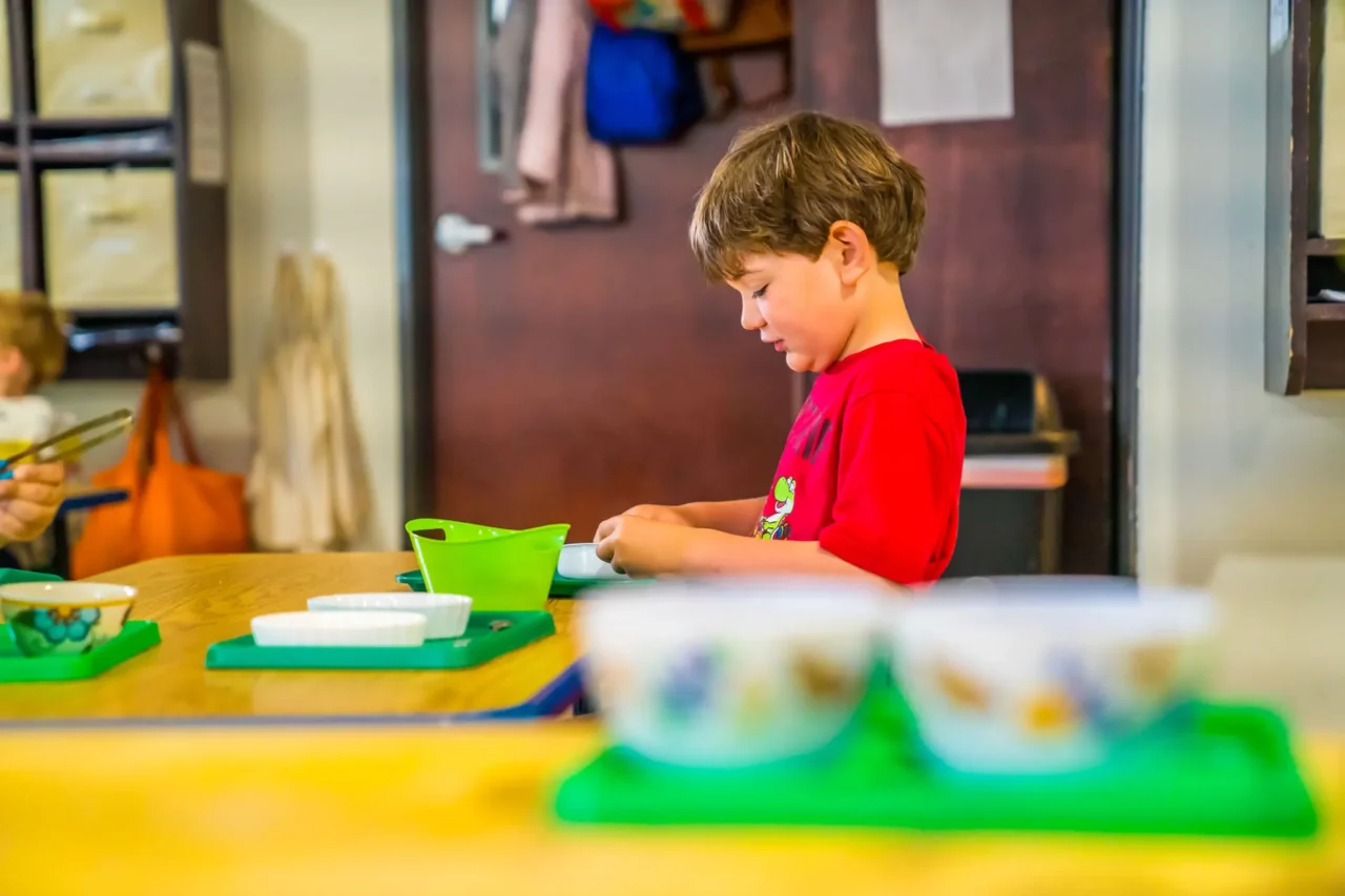 kids participating in activity at montessori school