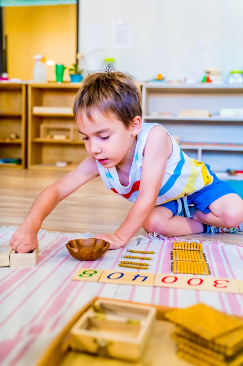 child at montessori school