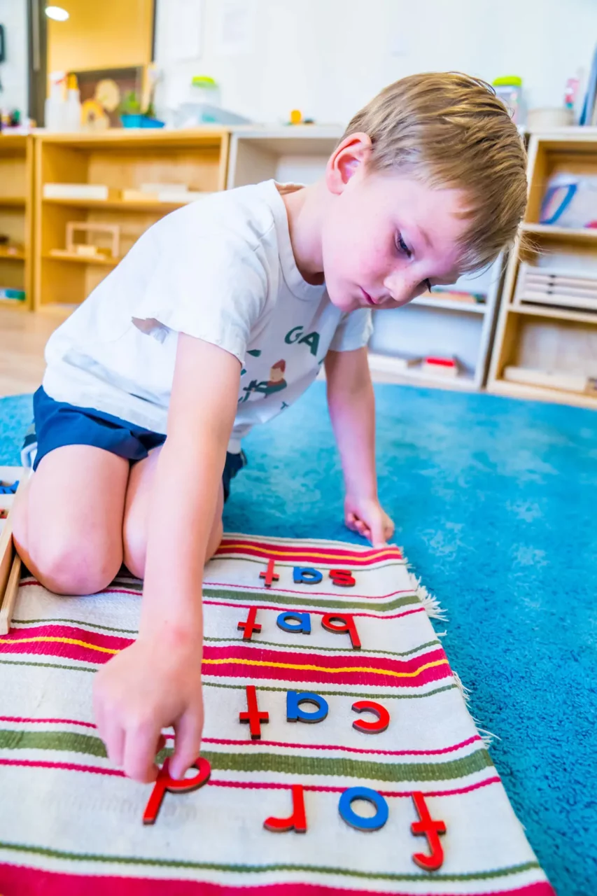 child at montessori school